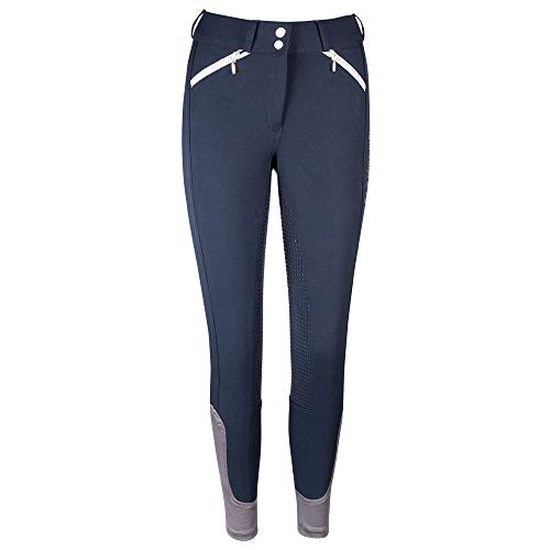 PFIFF 102486 Reithose 'Kelsey' Damen Grip Vollbesatz, blau-grau 42 von PFIFF