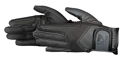 PFIFF Damen Reithandschuhe zweifarbig Handschuhe, schwarz/Grau, XS von PFIFF