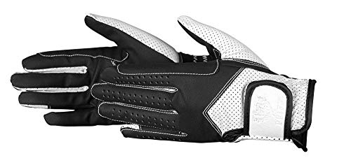 PFIFF Damen Reithandschuhe zweifarbig Handschuhe, schwarz/Weiß, L von PFIFF