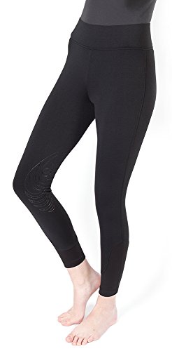 PFIFF Damen Reithose-Juliette-mit Grip Kniebesatz Reitleggins Hose, schwarz, 44 von PFIFF