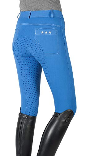 PFIFF Damen Reithose-Mabel-Grip-Besatz Besatzreithose Hose, blau, 36 von PFIFF