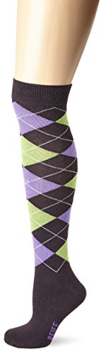 Pfiff 100322 Unisex-Reitstrumpf, kariert Socke- Gr. 37, Darkgreen/purple von PFIFF