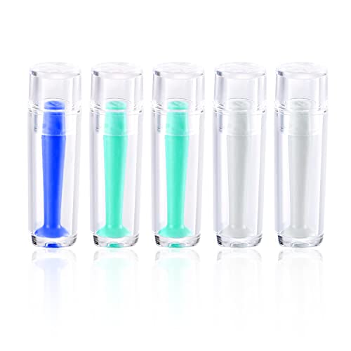 PFLYPF 5-teiliges Set Kontaktlinsen-Staubsauger mit Aufbewahrungsbox, Flasche, Kontaktlinsen-Saugstab, silikonintegrierter hohler Tragestab, transparente Farbe, grün, blau von PFLYPF
