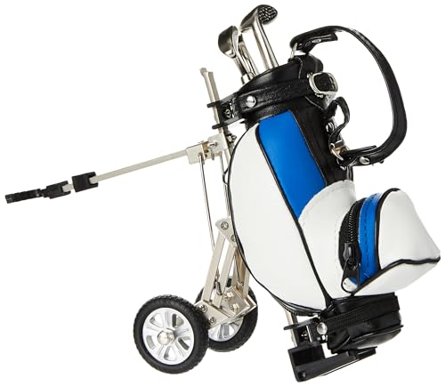 PGA TOUR Gadget Desktop Golftasche und Kugelschreiber Geschenkset, silber / weiß / blau von PGA TOUR