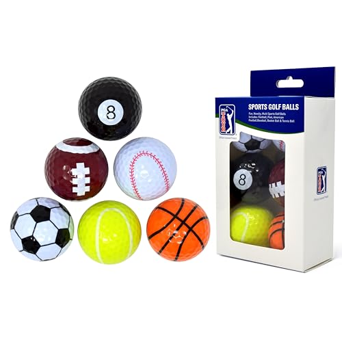 PGA TOUR Einzigartige Fun Sport Golfbälle (6er Set), Mehrfarbig, PGAT167 von PGA TOUR