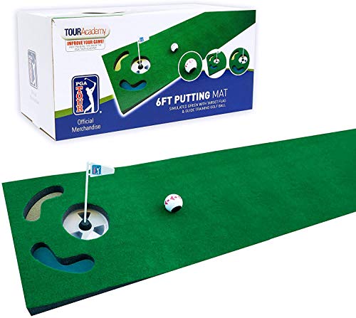 PGA Führungsball, Ballausrichtungswerkzeug und Trainings-DVD 1,8 m Puttingmatte, grün, 183 cm von PGA TOUR