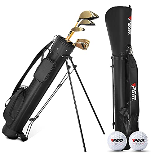 Golftasche für Damen und Herren, leicht zu tragen und langlebig, ideal für Golfplatz und Reisen, leicht und wasserdicht, Schwarz von PGM