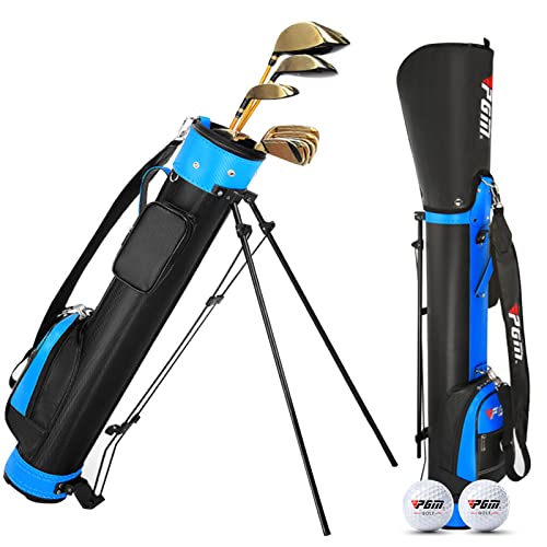 Golftasche mit Standfunktion für Damen und Herren, einfach zu tragen und langlebig, Spielfeld-Golftasche, ideal für Golfplatz und Reisen, leicht und wasserdicht, schwarz (schwarz + blau) von PGM