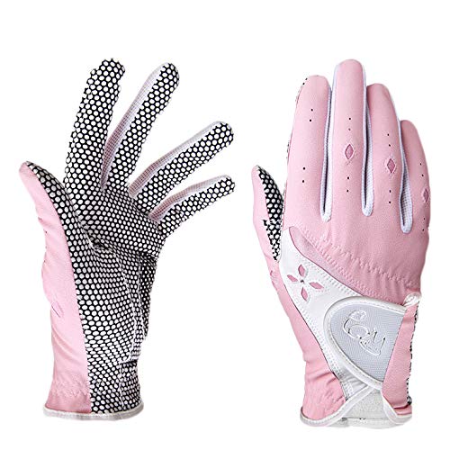 PGM Golfhandschuhe für Damen, verbessertes Griffsystem, Bequeme Handschuhe, die Luft zirkulieren Lassen, Pink, L von PGM