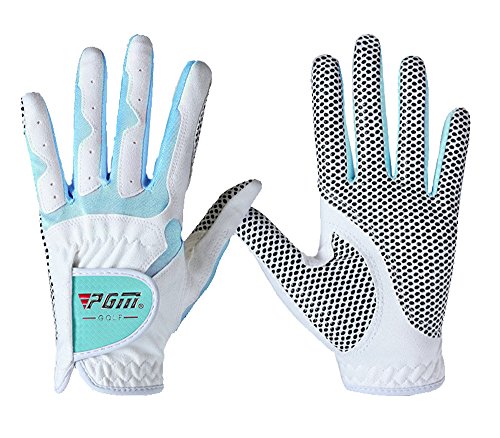 PGM Damen Golf Handschuh One Paar, verbesserte Grip System, Kühl und bequem, weiß / blau von PGM