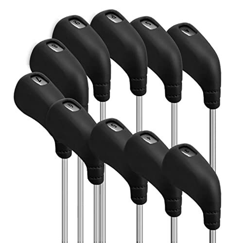 PGM Golfschlägerhauben 10 oder 2 Stück Eisenkopfabdeckungen mit Nr. Öffnung, einfaches An- und Ausziehen, schützende, waschbare Golfschlägerhauben passend für die meisten Rechtshänder-Marken von PGM