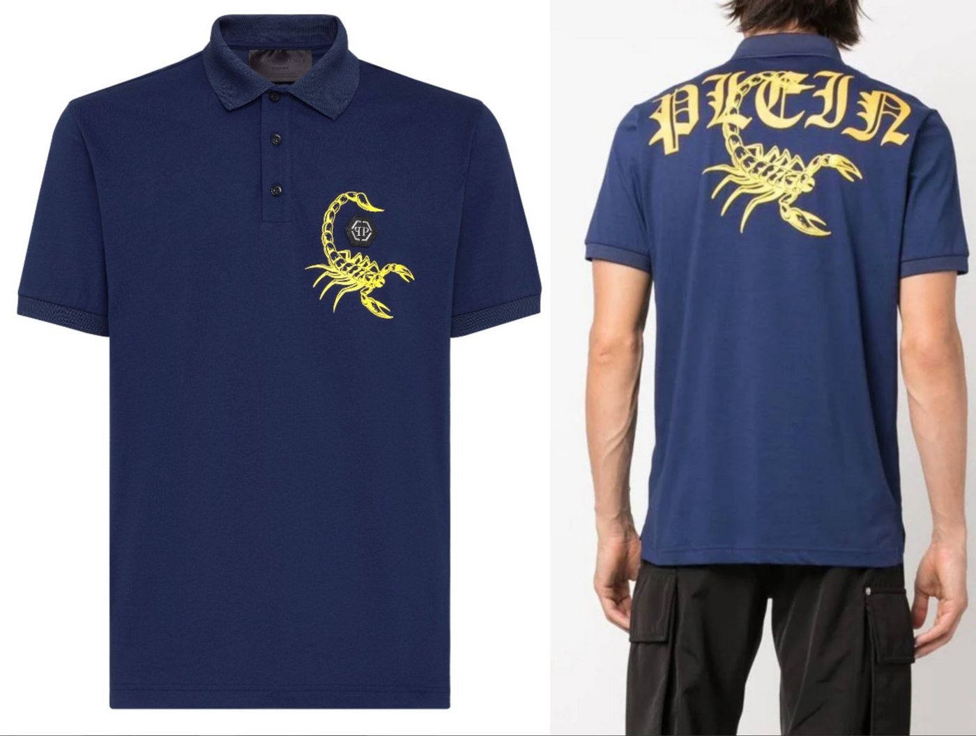 PHILIPP PLEIN Poloshirt PHILIPP PLEIN Scorpion Polo Shirt Polohemd Logo Patch Hemd T-shirt New von PHILIPP PLEIN