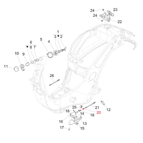 Feder PIAGGIO, Sitzbankentriegelung, hinten, 675783 für Vespa Primavera/Sprint 50-150ccm von PIAGGIO