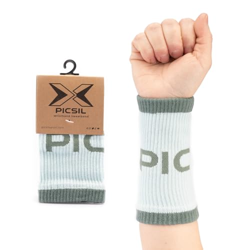 PicSil Sport-Schweißbänder aus Baumwolle, saugfähig, für Cross-Training, Padel, Tennis, Fitness, Unisex, Dunkelgrun von PICSIL