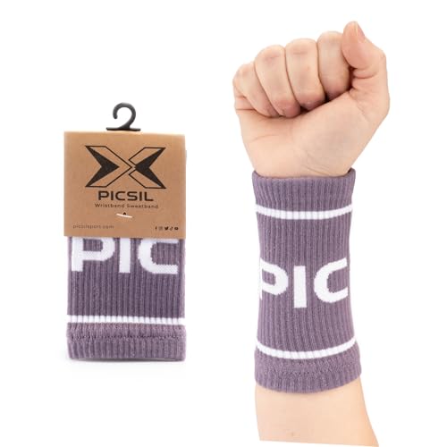 PicSil Sport-Schweißbänder aus Baumwolle, saugfähig, für Cross-Training, Padel, Tennis, Fitness, Unisex, Lila von PICSIL