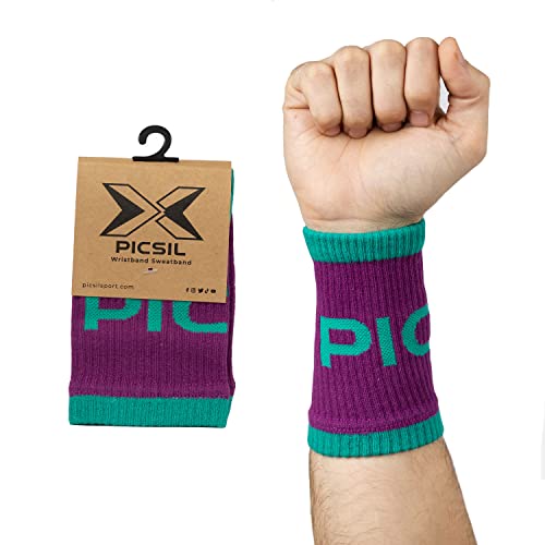 PicSil Sport-Schweißbänder aus Baumwolle, saugfähig, für Cross-Training, Padel, Tennis, Fitness, Unisex, Smaragd von PICSIL