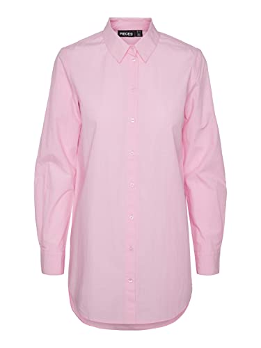 Pieces Damen Pcjiva Ls Shirt Noos Bc, Begonia Pink, S von PIECES