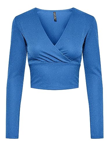 PCLINA LS Cropped V-Neck TOP von PIECES