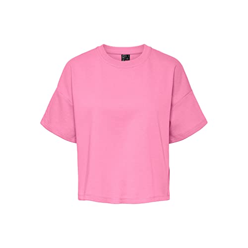 PIECES Damen Pcchilli Summer 2/4 Loose Sweat Noos T-Shirt, Begonia Pink, XL EU von PIECES