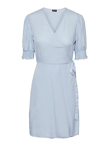 PIECES Damen Pctala 2/4 Wrap Dress Noos Bc Kleid, Kentucky Blue, S EU von PIECES