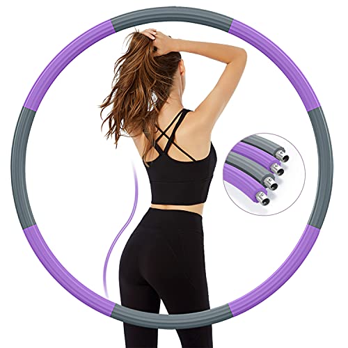 PIIKNUO Hula Reifen Hoop Erwachsene für Fitness 1,2 kg, Fitness Verbesserter Rostfreier Stahl Gewichtet Übungsreifen Hoop zur Gewichtsabnahme mit Thick Premium von PIIKNUO