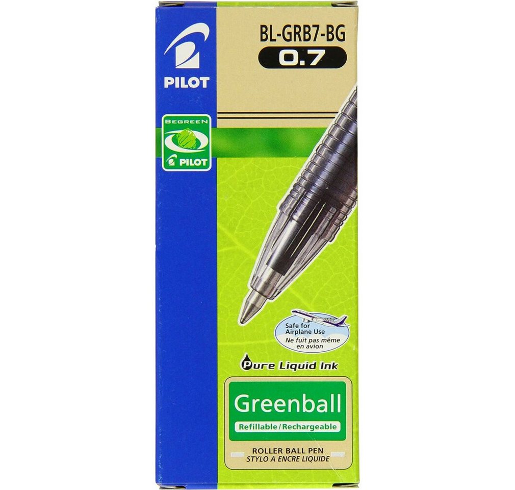 PILOT Tintenroller Stift Roller GREEN-BALL 0,7 mm Rot Recycelter 10 Stück von PILOT