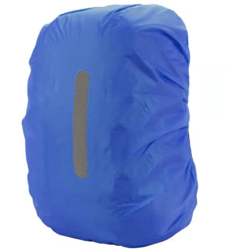 PINEPAN Regenhülle für Schulrucksäcke, Wasser- und windabweisend, mit Reflektoren, Königsblau, 35 l von PINEPAN