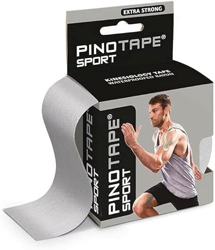 Pinotape Sport Kinesiologisches Tape 5 cm x 5 m Silber 2er Pack von PINOTAPE