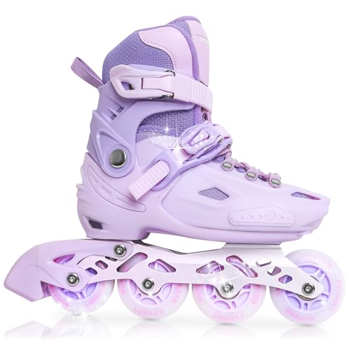 Rollschuhe Kinder für Mädchen/Kinder/Jugendliche, Verstellbare 4 Größen Inline Skates für Kinder Mädchen, geeignet für den Innen- und Außenbereich von PIPIZHU