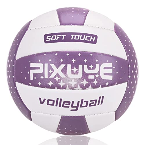 Volleyballs Official Size 5,Soft Beach Volleyball for Children Adults,Ball for Outdoor Indoor Games Gym Training Stern Violett von PIXUYE