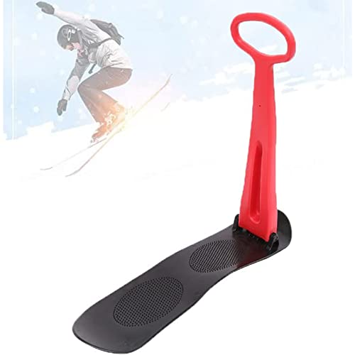 PJDDP Schneeschlitten für Kinder und Erwachsene, faltbares Schneescooter-Brett mit Griff, langlebiger Schneegleiter-Schlitten für Schnee und Gras, Leichter Schneescooter-Skischlitten,Rot von PJDDP