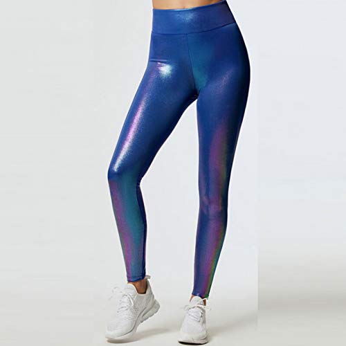 PKYGXZ Damen Yoga Workout Gym Leggings Glänzende Sporthose Fitness Hohe Taille Stretchhose Sportswear Nahtlose Leggings Strumpfhose von PKYGXZ