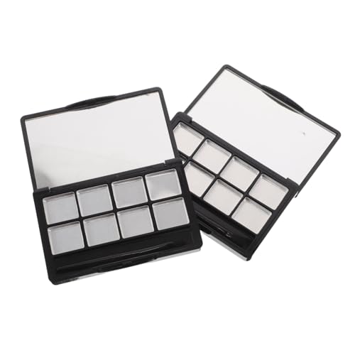 PLAFOPE 2 Stück Lidschatten-Palette Leere Palette Lippenstift-Organizer Leere lippenstiftpalette tragbare Make-up-Behälter Kosmetikpalettenhalter Metall Schwarz von PLAFOPE