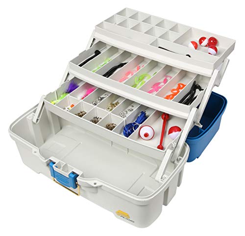Plano Ready-Set-Fish 3-Tray Tackle Box With Tackle, Aqua Blue/Tan, One Size von PLANO