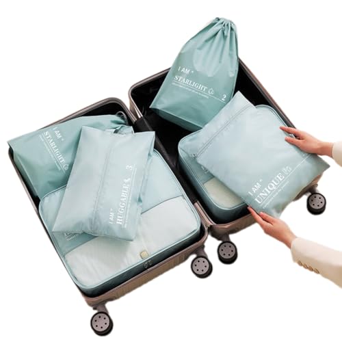 6 vielseitige Reise-Organizer-Taschen, trennen und schützen Ihre Kleidung, geeignet für verschiedene Koffer, blau von PLCPDM