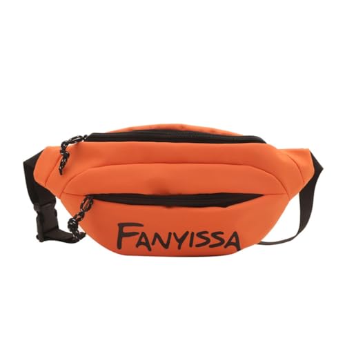 Modische Hüfttasche mit verstellbarem Gürtel, Nylon-Umhängetasche, Schultertasche, Brusttaschen für einfache Aufbewahrung, Orange von PLCPDM