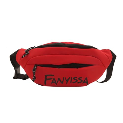 Modische Hüfttasche mit verstellbarem Gürtel, Nylon-Umhängetasche, Schultertasche, Brusttaschen für einfache Aufbewahrung, rot von PLCPDM