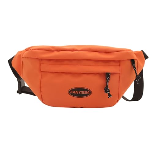 Outdoor-Sport-Hüfttasche, Nylon, Umhängetasche, lässige Schultertasche, Brusttaschen zum Laufen und Radfahren, Orange von PLCPDM