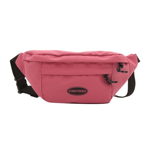 Outdoor-Sport-Hüfttasche, Nylon, Umhängetasche, lässige Schultertasche, Brusttaschen zum Laufen und Radfahren, rose von PLCPDM