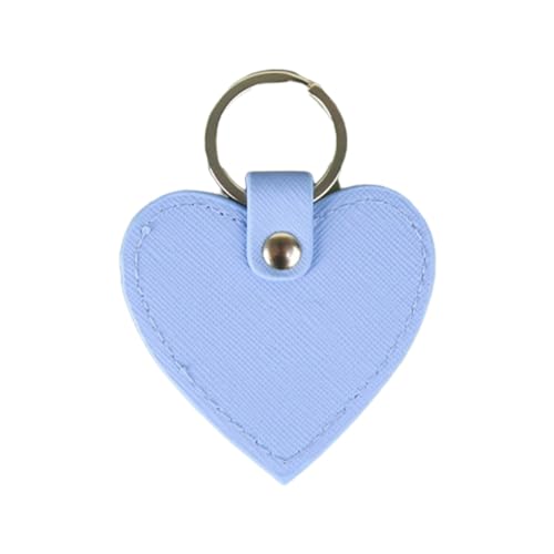 PLCPDM Eleganter Schlüsselanhänger in Herzform, niedlicher PU-Anhänger, Schlüsselanhänger, Cartoon-Schlüsselanhänger für Handtaschen und Rucksäcke, Taschendekoration, blau von PLCPDM
