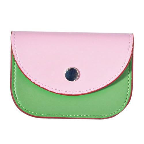 PLCPDM Modische Damen-Geldbörse aus PU-Leder mit Kartenfach, koreanischer Stil, Bonbonfarben, kurze Geldbörse, kleine Tasche, rose von PLCPDM