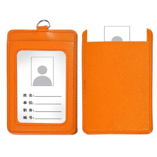 PLCPDM Modisches Kartenetui, hochwertiges PU-Material multifunktionaler Buskartenhalter für Damen und Herren, Orange von PLCPDM