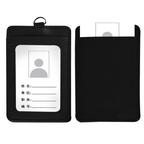 PLCPDM Modisches Kartenetui, hochwertiges PU-Material multifunktionaler Buskartenhalter für Damen und Herren, Schwarz von PLCPDM