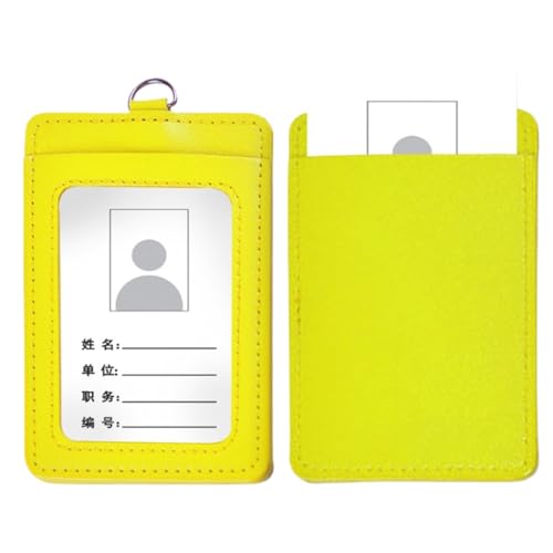 PLCPDM Modisches Kartenetui, hochwertiges PU-Material multifunktionaler Buskartenhalter für Damen und Herren, gelb von PLCPDM