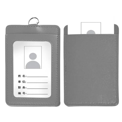 PLCPDM Modisches Kartenetui, hochwertiges PU-Material multifunktionaler Buskartenhalter für Damen und Herren, grau von PLCPDM
