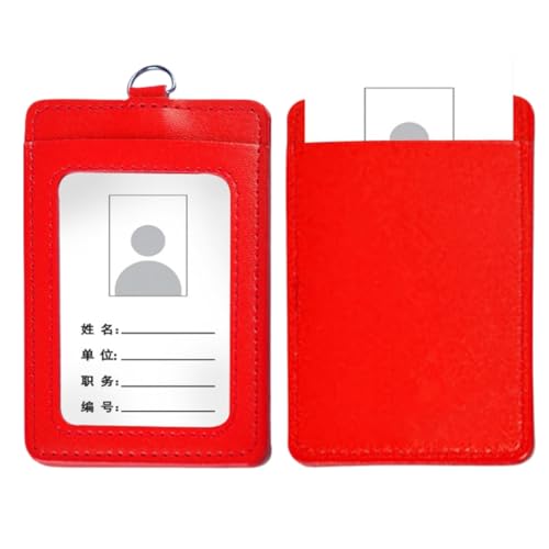 PLCPDM Modisches Kartenetui, hochwertiges PU-Material multifunktionaler Buskartenhalter für Damen und Herren, rot von PLCPDM