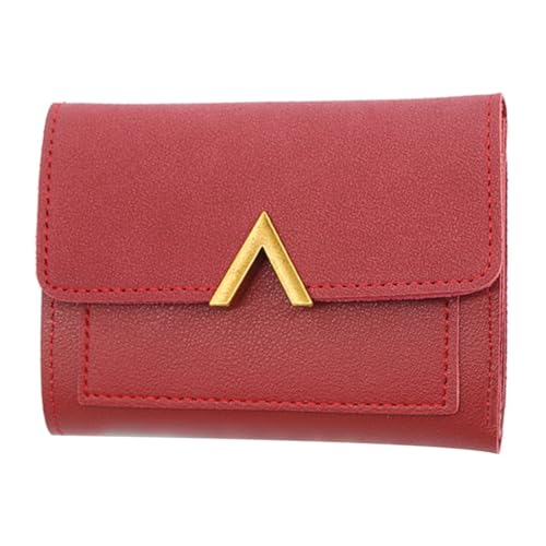 PLCPDM Stilvolle und praktische Damen-Geldbörse aus PU-Leder, Kartenfächer, Münzgeldbörse, elegante weibliche Geldtasche, rot von PLCPDM