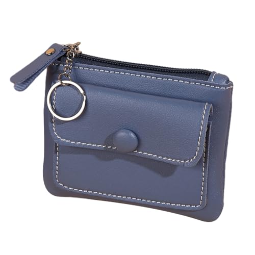 PLCPDM Tragbare kurze Geldbörse mit hochwertigem Reißverschluss, Kleingeldtaschen, praktischer Münzhalter für den täglichen Gebrauch, blau von PLCPDM