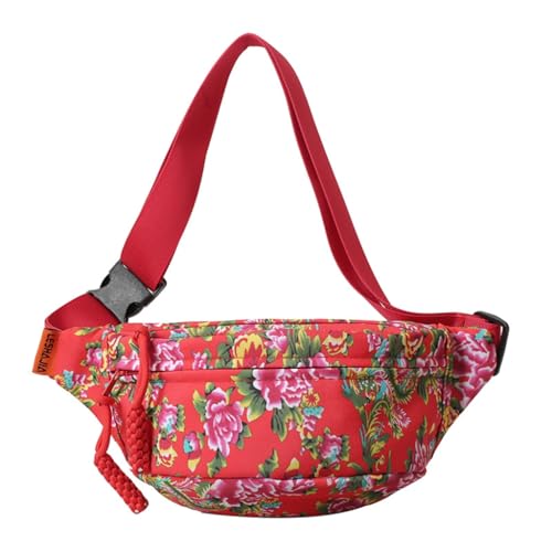 Praktische und praktische Umhängetasche, Nylon-Brusttasche, Bauchtasche, geeignet für verschiedene Aktivitäten, rot von PLCPDM