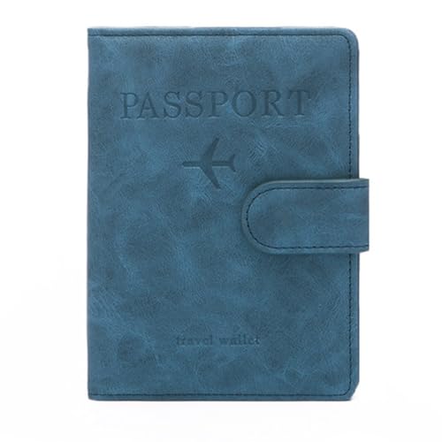 Reisepasshülle, mehrere Taschen, Reisepasshülle, Reisebrieftasche, Organizer, Reisezubehör für Kreditkarten, blau von PLCPDM